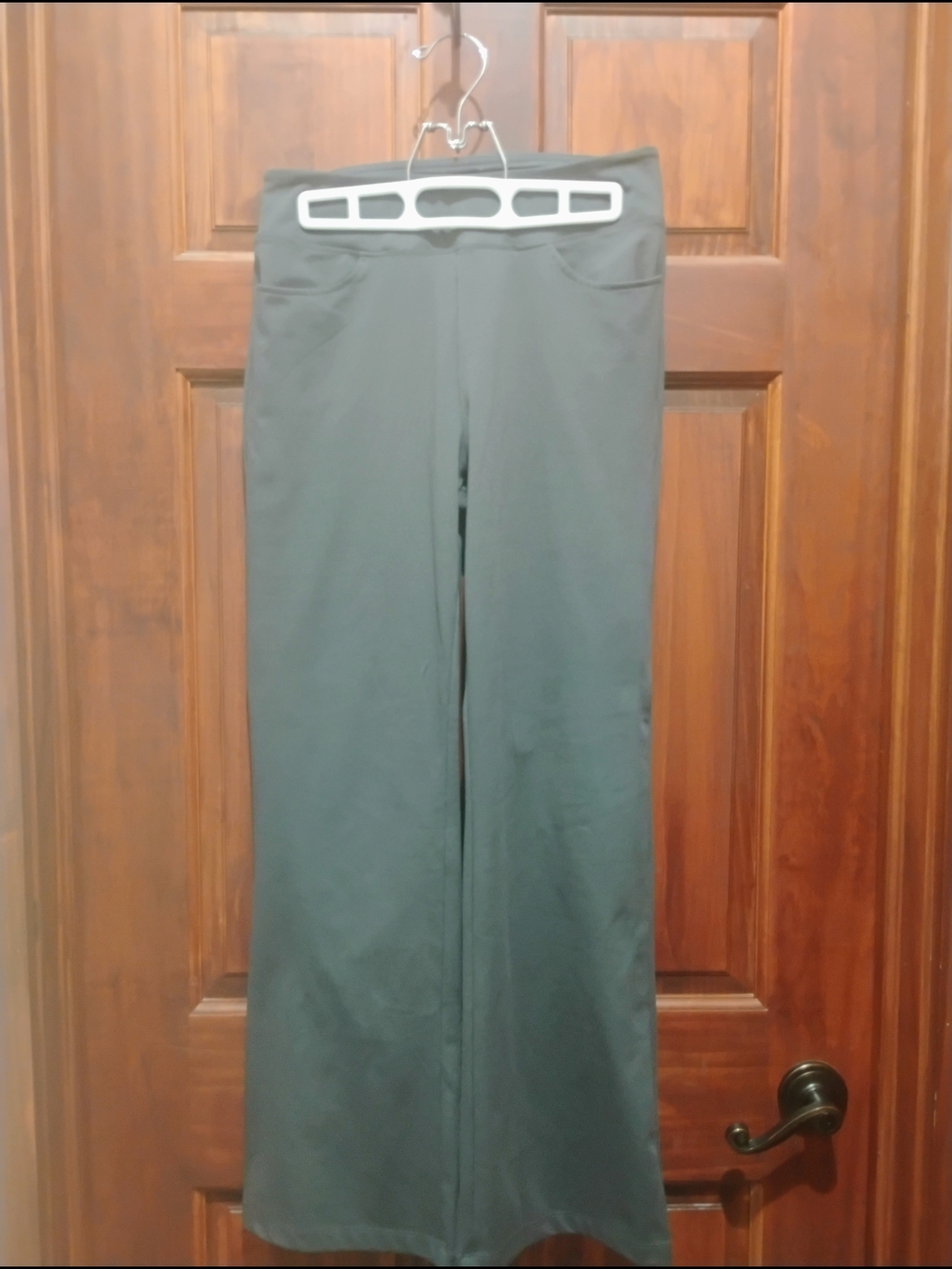 Wide Leg Active Dress Pants in Dark Gray